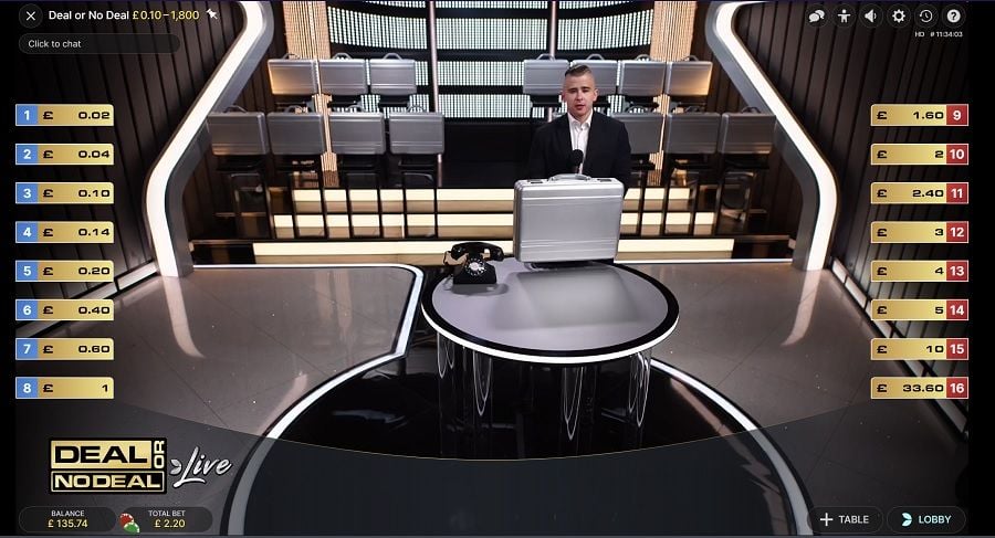 Deal Or No Deal Live Main Game - foxybingo