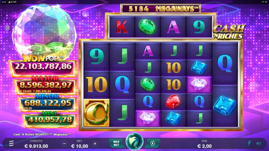 Cash N Riches Wowpot Megaways Main Game - foxybingo