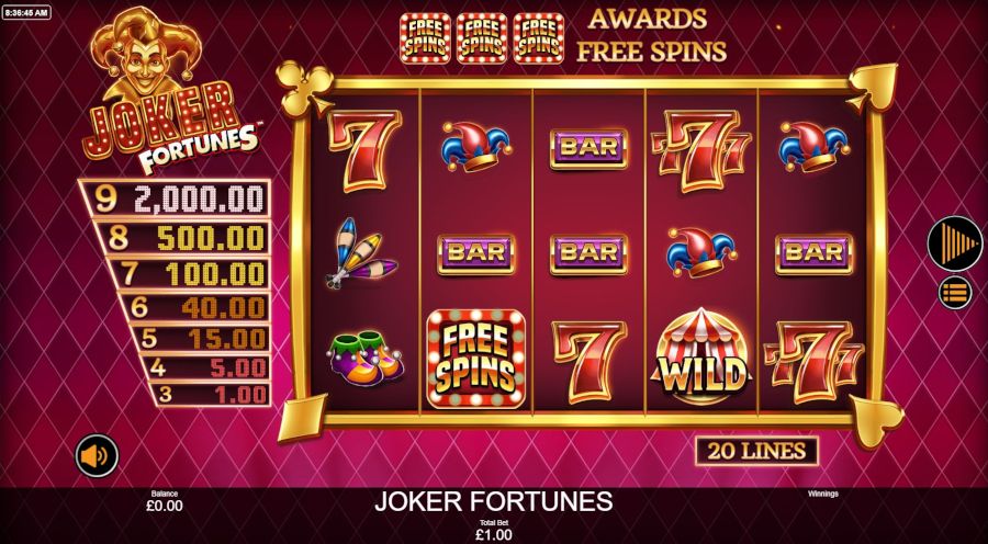 Joker Fortunes Base Game - foxybingo