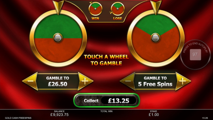 Gold Cash Freespins Gamble Wheel - foxybingo