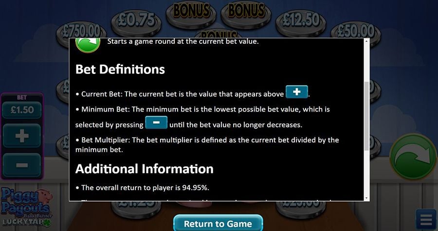 Piggy Payouts Bank Buster Symbols - foxybingo