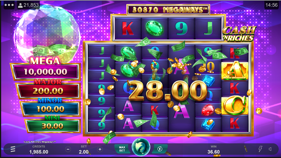 Cash N Riches Megaways Bonus - foxybingo