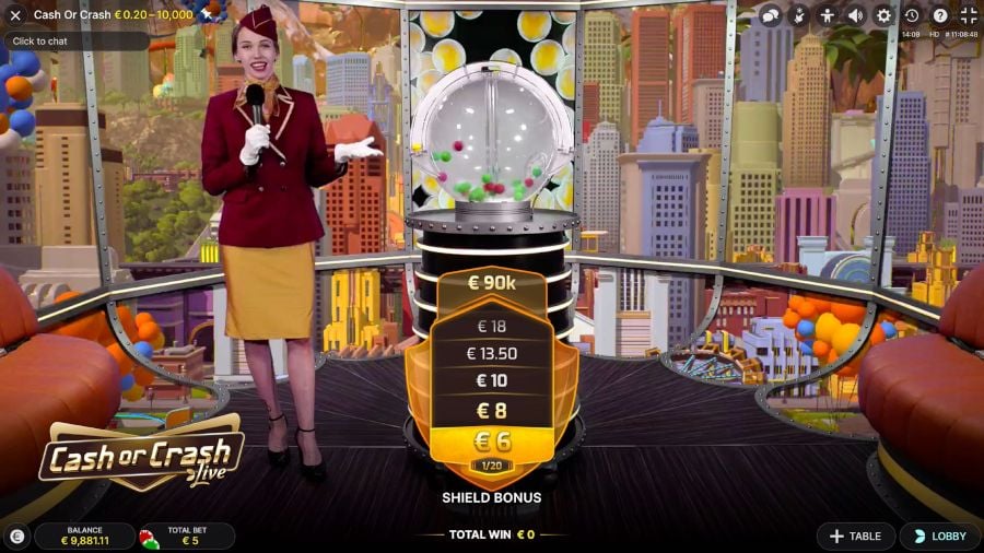 Cash Or Crash Live Shield Bonus - foxybingo