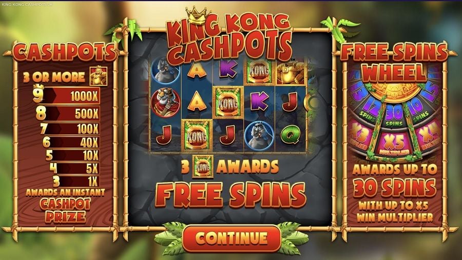 King Kong Cashpots Jackpot King Slot - foxybingo