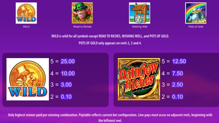 Rainbow Riches Symbols Eng - foxybingo