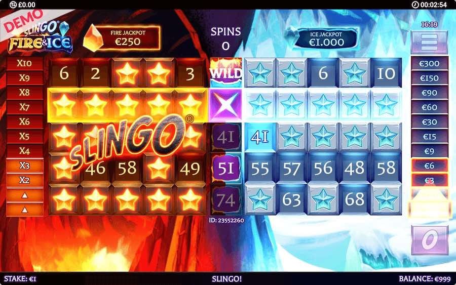 Slingo Fire And Ice Gameplay And Modifiers - foxybingo