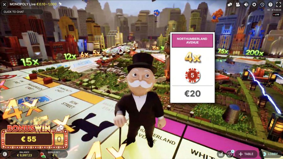 Monopoly Live Bonus Round - foxybingo